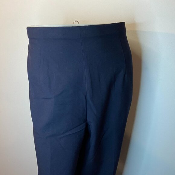 TALBOTS Women's Navy Blue Side Zip Pleated Pants - Size 12P - NWT $88 - Picture 2 of 5